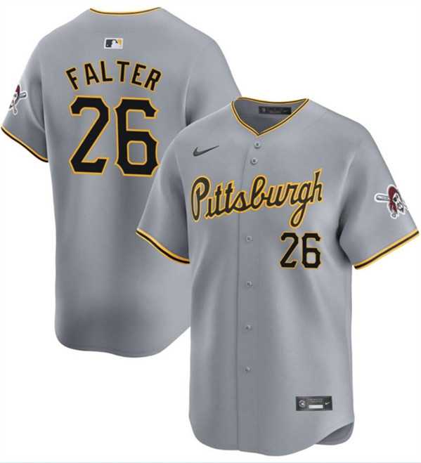 Men%27s Pittsburgh Pirates #26 Bailey Falter Gray Away Limited Baseball Stitched Jersey Dzhi